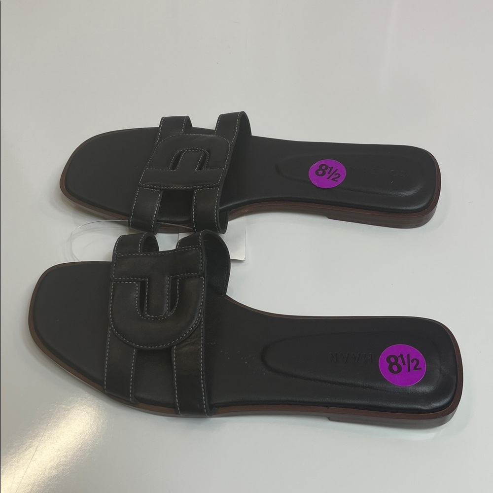 Cole Haan Chrisee Slide Sandal Black Leather New Size 8.5 - Picture 3 of 7